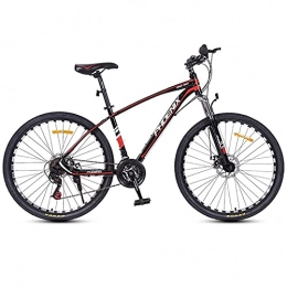 QIU Mountain Bike QIU Adult Mountain Bike, 26-Inch Wheels, Mens, Womens Kids18-Inch Steel Frame, 21 Speed, Disc Brakes (Color : Red, Size : 26")