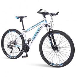 Qj Mountain Bike Qj 33-Speed Mountain Bikes, Mens Dual Disc Brake Aluminum Frame Hardtail Mountain Bike, Mountain Bicycle with Front Suspension, Blue, 29in