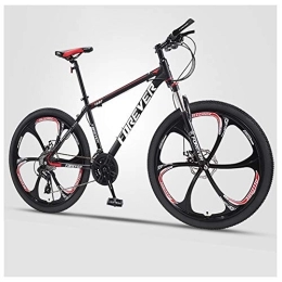 QMMD Mountain Bike QMMD 24-Inch Mountain Bikes, Overdrive Hardtail Mountain Bike, Mens Dual Disc Brake All Terrain Mountain Bike, High-carbon Steel, 21-24-27-30-Speed Anti-Slip Bikes, B 6 Spoke, 27 speed