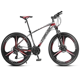 QMMD Bike QMMD 26-Inch Mountain Bikes with Dual Disc Brake, Adult Adjustable Seat Bicycle, Overdrive Aluminum Front Suspension Frame Mountain Trail Bike, Hardtail Mountain Bike, Red 3 Spoke, 27 speed