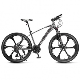 QMMD Bike QMMD Mountain Bikes 26-Inch, Adult Bicycle with Front Suspension, 24-27-30 Speed Mountain Bicycle, Mens Aluminum Frame Hardtail Mountain Bike, Women Anti-Slip Bikes, gray 6 Spoke, 27 speed