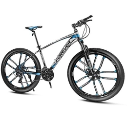 QMMD Bike QMMD Mountain Bikes, Men's 26-Inch Mountain Trail Bike, Adult Aluminum Frame Anti-Slip Bikes, 24-27-30-33 Speed Overdrive Hardtail Mountain Bike, blue 10 Spoke, 30 speed
