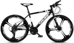 QZ Bike QZ 24 Inch Mountain Bike, Double Disc Brake / High-Carbon Steel Frame Bikes, Beach Snowmobile Bicycle, Aluminum Alloy Wheels, Black, 21 speed