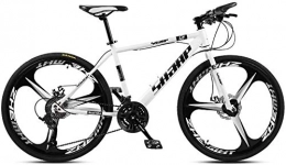 QZ Bike QZ 26 Inch Mountain Bike, Double Disc Brake / High-Carbon Steel Frame Bikes, Beach Snowmobile Bicycle, Aluminum Alloy Wheels, White, 21 speed
