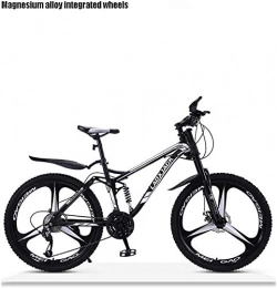 QZ Mountain Bike QZ 26 Inch Wheels Adult Downhill Mountain Bike, Double Disc Brake Off-Road Snow Bikes, High-Carbon Steel Frame Beach Bicycle (Color : Black, Size : 24 speed)