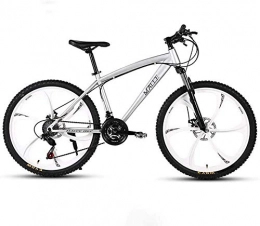 QZ Mountain Bike QZ Adult 24 Inch Mountain Bike, Beach Snowmobile Bicycle, Double Disc Brake Bicycles, Aluminum Alloy Wheels, Man Woman General Purpose (Color : Silver, Size : 27 speed)