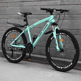 QZ Mountain Bike QZ Adult Mountain Bike, High-Carbon Steel Frame Beach Bicycle, Double Disc Brake Off-Road Snow Bikes, Aluminum Alloy 24 Inch Wheels (Color : Green, Size : 27 speed)