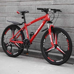 QZ Bike QZ Adult Mountain Bike, High-Carbon Steel Frame Beach Bicycle, Double Disc Brake Off-Road Snow Bikes, Magnesium Alloy Integrated 26 Inch Wheels (Color : Red, Size : 27 speed)