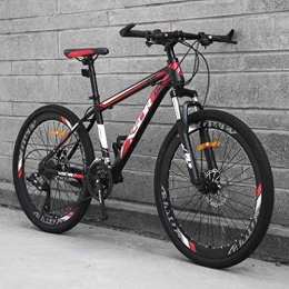 QZ Mountain Bike QZ Adult Mountain Bike, Snowmobile Bikes, Double Disc Brake Beach Bicycle, High-Carbon Steel Frame Bicycles, 26 Inch Wheels (Color : Red, Size : 24 speed)