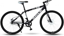 QZ Bike QZ Bicycle Wheel Front Suspension Mens Mountain Bike 19" Frame Single Speed Mechanical Disc Brakes (Color : Black, Size : 26")
