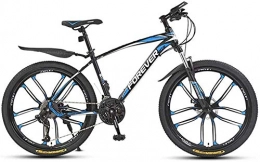 QZ Mountain Bike QZ Mountain Bike 21 / 24 / 27 / 30 Speed Cross Country Bicycle Student Road Racing Speed Bike Mountain Bicycle with Front Suspension Adjustable Seat (Color : Blue, Size : 26 inch 30 speed)