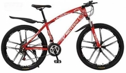 QZ Bike QZ Mountain Bike for Mens Womens, PVC Pedals And Rubber Grips, High Carbon Steel Frame, Spring Suspension Fork, Double Disc Brake, Size:26 inch 27 speed, Colour:Red