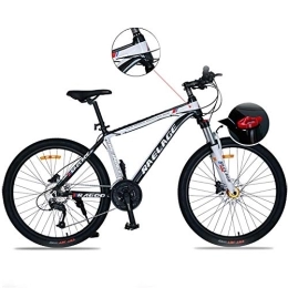 Relaxbx Bike Relaxbx 27 -Speed Mountain Bike Aluminum Alloy Outdoor Mountain Racing Bicycles, Disc Brake, Suspension Fork, Black And White