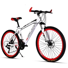 Relaxbx Bike Relaxbx Mountain Bike, Double Disc Off-Road Brake Racing 26 Inch / 30-Speed Shiftable Bicycle Adult Outdoor Cross Country Bicycle, White, 27 Shift