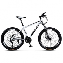 RICHLN Mountain Bike RICHLN Hardtail Bicycle With Thickened Carbon Steel Frame, Country Mountain Bike 24 26 Inch With Double Disc Brake, Spoke Wheel, Adult MTB White / black 26", 21 Speed