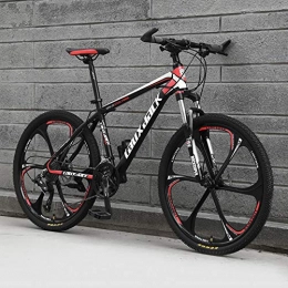 RICHLN Mountain Bike RICHLN Portable Outdoor Mountain Bikes City Urban Commuters For Teens Adults Men And Women, 24 Inch Carbon Steel Mountain Bicycle, Full Suspension MTB Black / red-6 Spoke 24 Speed