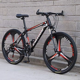 RICHLN Bike RICHLN Shimanos 21 Speed Bicycle Full Suspension Mtb Bikes, Folding Mountain Bike, High Carbon Steel City Bicycle Dual Disc-brake For Men Women Black / red 26", 24 Speed