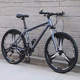 RICHLN Bike RICHLN Shimanos 21 Speed Bicycle Full Suspension Mtb Bikes, Folding Mountain Bike, High Carbon Steel City Bicycle Dual Disc-brake For Men Women Grey / black 26", 30 Speed