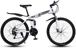Aoyo Mountain Bike Road Bicycle 26 Inch 27-Speed Mountain Bike For Adult, Lightweight Full Suspension Frame, Suspension Fork, Disc Brake, Colour:Red (Color : White)