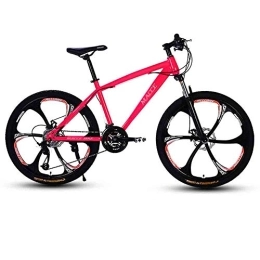 RYP Mountain Bike Road Bikes Adult MTB Bicycle Road Bicycles Mountain Bike For Men And Women 24In Wheels Adjustable Speed Double Disc Brake Off-road Bike (Color : Pink, Size : 24 speed)