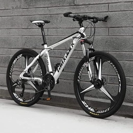 RSDSA Bike RSDSA 26 Inch Mountain Bike - MJH-02 21 / 24 / 27 Speed Mountain Bike Mountain Bike Trail Suspension Full Carbon Steel MTB with Double Disc Brake - Personality & Cool, White, 21speed