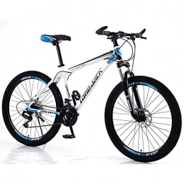 RSTJ-Sjef Mountain Bike RSTJ-Sjef 27 Speed 26 Inch Mountain Bike High-Carbon Steel Frame with Double Disc Brake And Shock-Absorbing Front Fork, Trail Bicycle for Men Women Adult, Blue