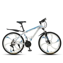 SANJIANG Bike SANJIANG 24 / 26" Mountain Bicycle With Suspension Fork 21 / 24 / 27 / 30-Speed Mountain Bike With Disc Brake, Robust High Carbon Steel, White-24in-30speed
