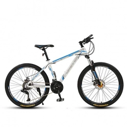 SANJIANG Mountain Bike SANJIANG Adult Mountain Bike, With 26 Inch Wheel High-carbon Steel Frame Bicycle With Dual Disc Brakes Front Suspension Fork For Men, White-24in-21speed