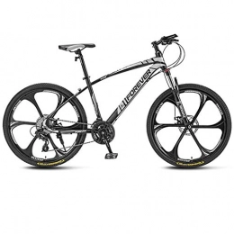SChenLN Bike SChenLN Aluminum alloy mountain bike 27-speed oil disc brakes off-road bicycles suitable for adult bicycles-27 speed_Black and White_24 inches