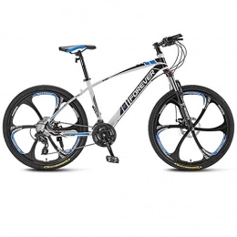 SChenLN Bike SChenLN Aluminum alloy mountain bike 27-speed oil disc brakes off-road bicycles suitable for adult bicycles-27 speed_White blue_26 inches