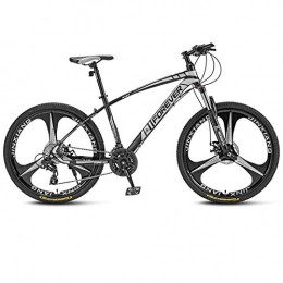 SChenLN Bike SChenLN Aluminum alloy mountain bike 30-speed oil disc brakes off-road bicycles suitable for adult bicycles-30 speed_Black and White_24 inches
