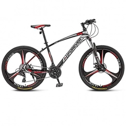 SChenLN Mountain Bike SChenLN Aluminum alloy mountain bike 30-speed oil disc brakes off-road bicycles suitable for adult bicycles-30 speed_Black red_26 inches