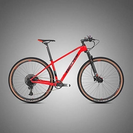 SChenLN Mountain Bike SChenLN Carbon fiber mountain adult bicycles, off-road bicycles, suitable for outdoor outings, fitness exercises-12 speed-red_27.5 inch*15 inch