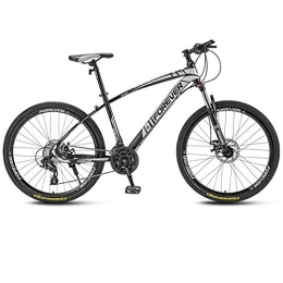 SChenLN Bike SChenLN High carbon steel mountain bike 30-speed oil disc brakes off-road bicycles suitable for adult bicycles-30 speed_Black and White_24 inches