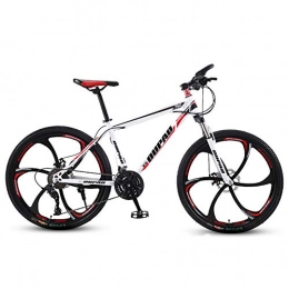 SCYDAO Mountain Bike SCYDAO Mountain Bike 26 Inch, 21 / 24 / 27 / 30 Speed 10-Spoke Wheels Dual Disc Brake Carbon Steel Frame MTB Bicycle with Mudguard Lockable Fork Outroad Bicycles, Style 3, 21 speed