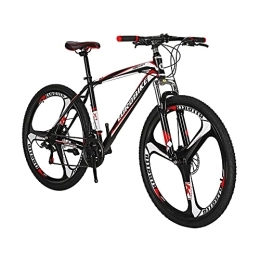 EUROBIKE Mountain Bike SD X1 Adult Mountain Bike 17inch Steel Frame 27.5inch Wheel Disc Brake 21 Speed Gears System Front Suspension MTB Bicycle (Mag Wheel Blackred)