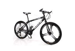 SEESEE.U Mountain Bike SEESEE.U Mountain Bike Unisex Mountain Bike 21 / 24 / 27 / 30 Speed ​​High-Carbon Steel Frame 26 Inches 3-Spoke Wheels Bicycle Double Disc Brake for Student, Black, 16 Inches