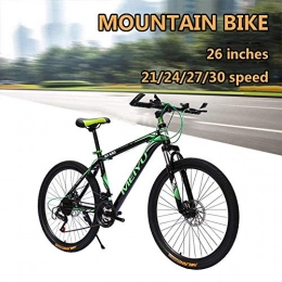Shirrwoy Bike Shirrwoy 26 Inch Men's Mountain Bike, Aluminum alloy Hardtail Mountain Bikes, Mountain Bicycle with Front Suspension Adjustable Seat, 21 / 24 / 27 / 30 Speed, Black, 24 speed