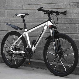 MEVIDA Mountain Bike Shock Absorption Fat Tire Bike Sport Bike, Mountain Bike With 10 Spoke Dual Disc Brakes & Fork Suspension, 24 Inch 21-speed Geared Bicycle-White 24 Inch