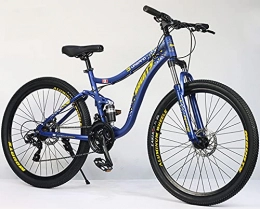 SHUI Bike SHUI Mountain Bike, 24, 26, 27.5, 29in Hardtail Mountain Bike for Boys, 21-Speed blue-24-Inch