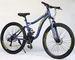 SHUI Bike SHUI Mountain Bike, 24, 26, 27.5, 29in Hardtail Mountain Bike for Boys, 21-Speed blue-26-Inch