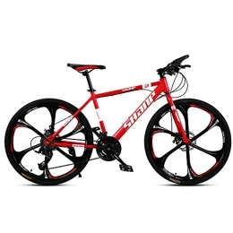 SIER Mountain Bike SIER Adult mountain bike 26 inch double disc brake one wheel 30 speed off-road speed bicycle men and women, Red