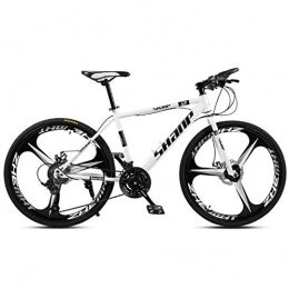 SIER Adult mountain bike 26 inch double disc brake one wheel 30 speed off-road speed bicycle men and women,White
