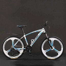 Smisoeq Mountain Bike Smisoeq 21 / 24 / 27 / 30 26 inches bicycle speed mountain bike, mountain bike hard tail, double seats with adjustable lightweight bicycle disc (Color : White blue, Size : 24 Speed)