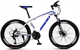 Smisoeq Bike Smisoeq Mountain bike road bike, bicycle 26 inches hard tail bike, bicycle steel adult students, 21 / 24 / 27 / 30 White Black bicycle speed (Color : White blue, Size : 24 speed)