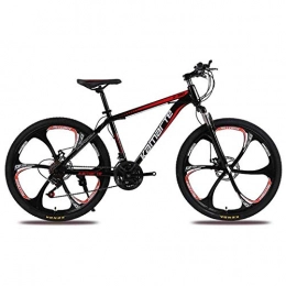 smzzz Bike smzzz Sports Outdoors Commuter City Road Bike Bicycle Mountain 24inch Six-knife Wheel High-carbon Steel Unisex Off-road Damping Dual Suspension Mountain Disc Brakes Red 27speed