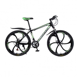 SO-buts Toys Mountain Bike SO-buts Outroad Mountain Bike 21 Speed 26 inch Bike Double Disc Brake Bicycles for Adult High Carbon Steel Bike Suspension Frame, Anti-Slip Bikes Bicycle (Black-Green)