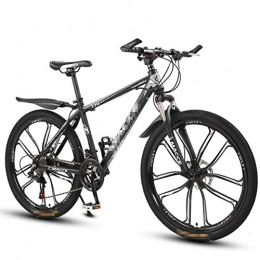 Sturdy 10 Spoke Wheels Mountain Trail Bike For Adults Men Women, Exercise Mountain Bikes For Women 26 Inch With Disc Brakes, High Tensile Steel Frame (Color : Gray)
