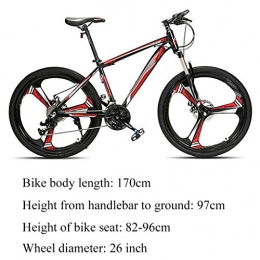 Sun candlelight Mountain Bike Sun candlelight 26 Inches Men's Mountain Bike, 24 Speeds Variable Speed Road Bicycle, Red / Black / Blue (Color : Black, Size : 26 inches)