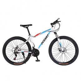 T-Day Bike T-Day Mountain Bike 26 Wheels MTB Mountain Bike Daul Disc Brakes 21 Speed Mens Bicycle With Front Suspension(Color:White)